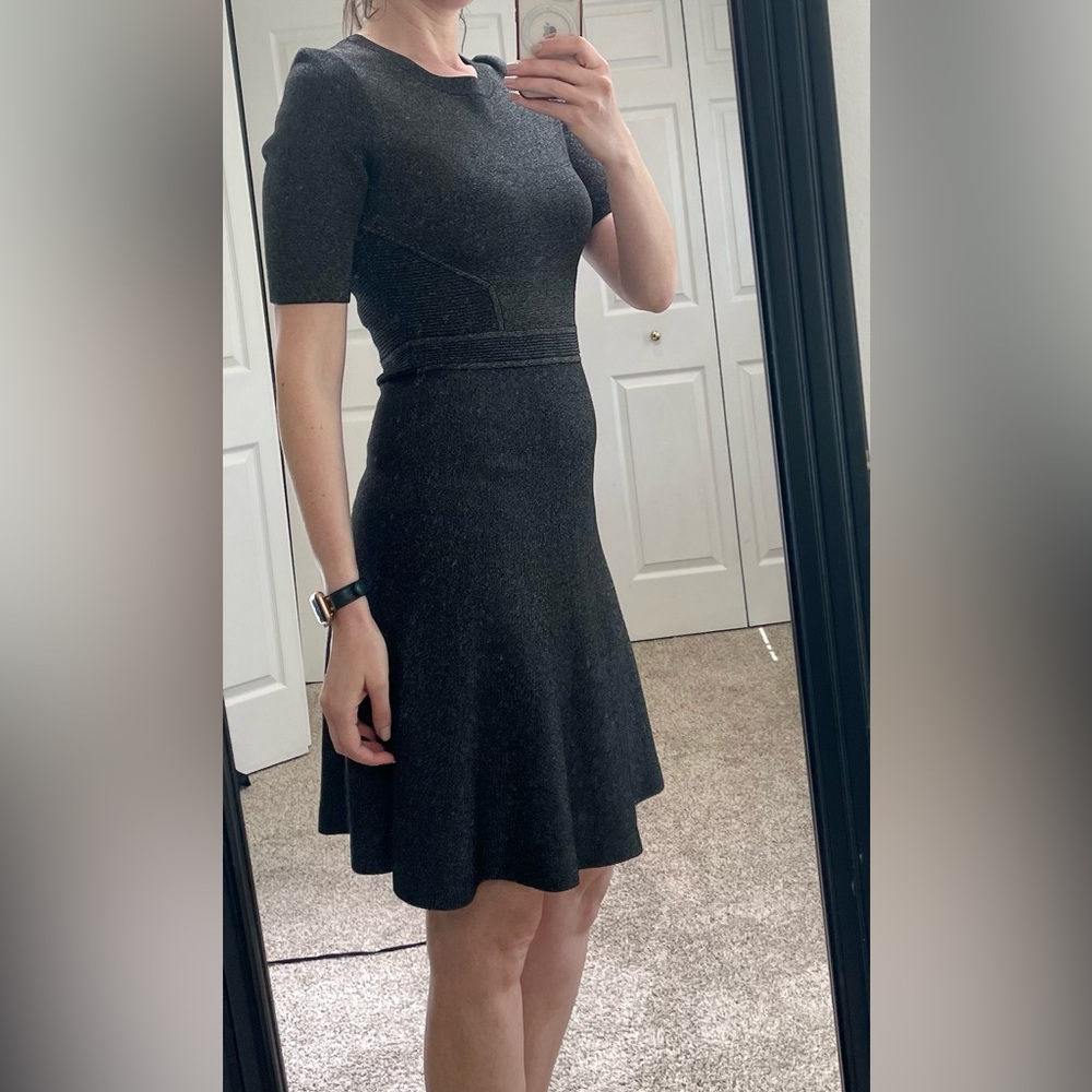 Banana Republic stretchy black and silver dress.